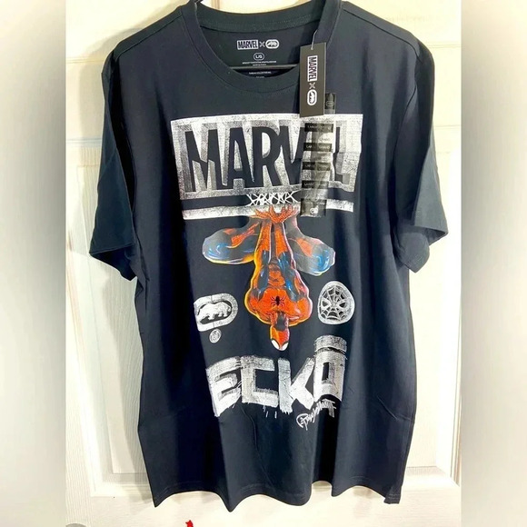 Marvel x Ecko - Spider-Man - Large Black T Shirt - BNWT 🕸️🕷️🔴🔵 - Picture 1 of 5